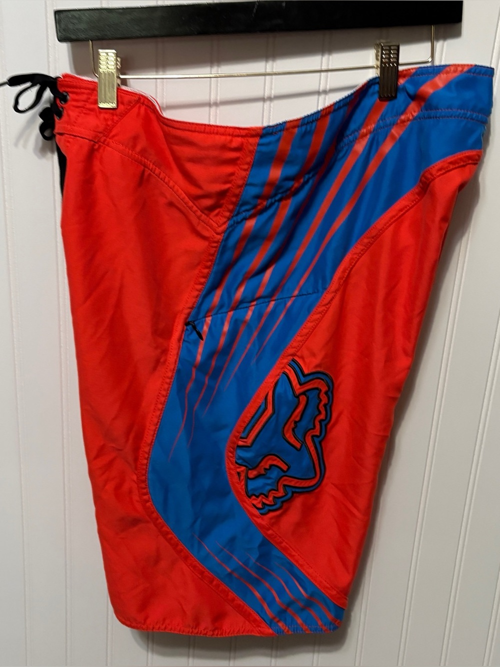 FOX RACING Vintage Y2K Orange Blue Logo Swim Boardshorts Shorts Mens Size 34